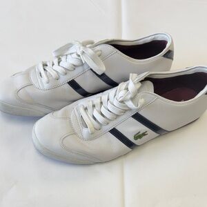 Lacoste Men's White and Navy Sneakers